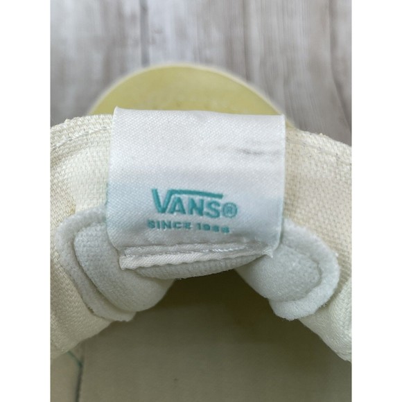 Size 10 - VANS Sk8-Low Checkerboard - Banana Cream “Yellow And Teal Vans” - Picture 10 of 15